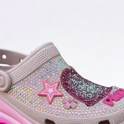 [CUSTOM DESIGN] Mega Heart Clogs with Sparkling Beads, Light as a Drift